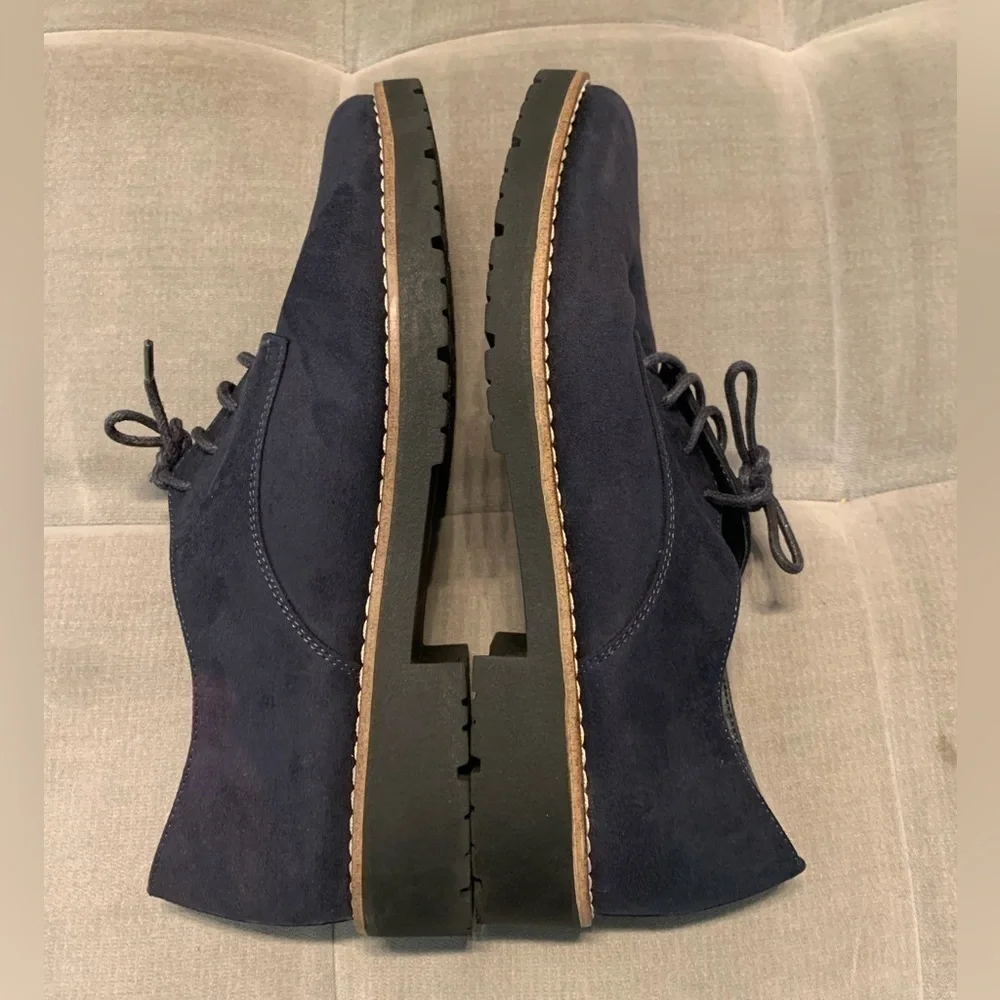 New Graceland Classic Oxford Lace Dress Shoes Faux Suede Navy Blue Size 41